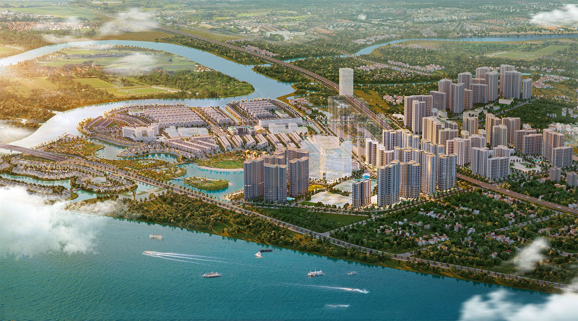 Toàn cảnh Vinhomes Grand Park với nhiều tòa nhà và cây xanh
