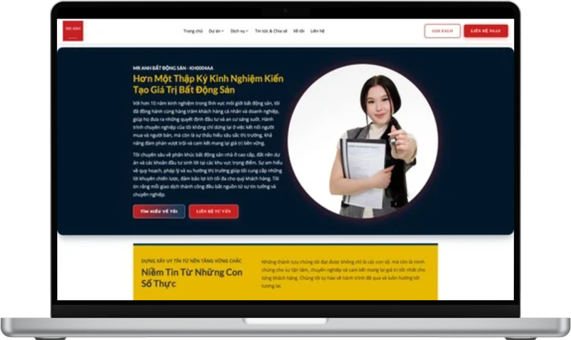 Web site bất động sản do công ty hoặc môi giới cá nhân chuyên phân phối sản phẩm dự án