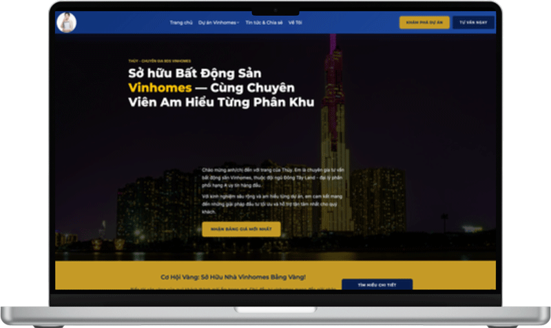 Mẫu website cho môi giới BDS Vinhomes