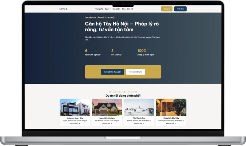 Website bất động sản cho chuyên gia căn hộ & môi giới dự án