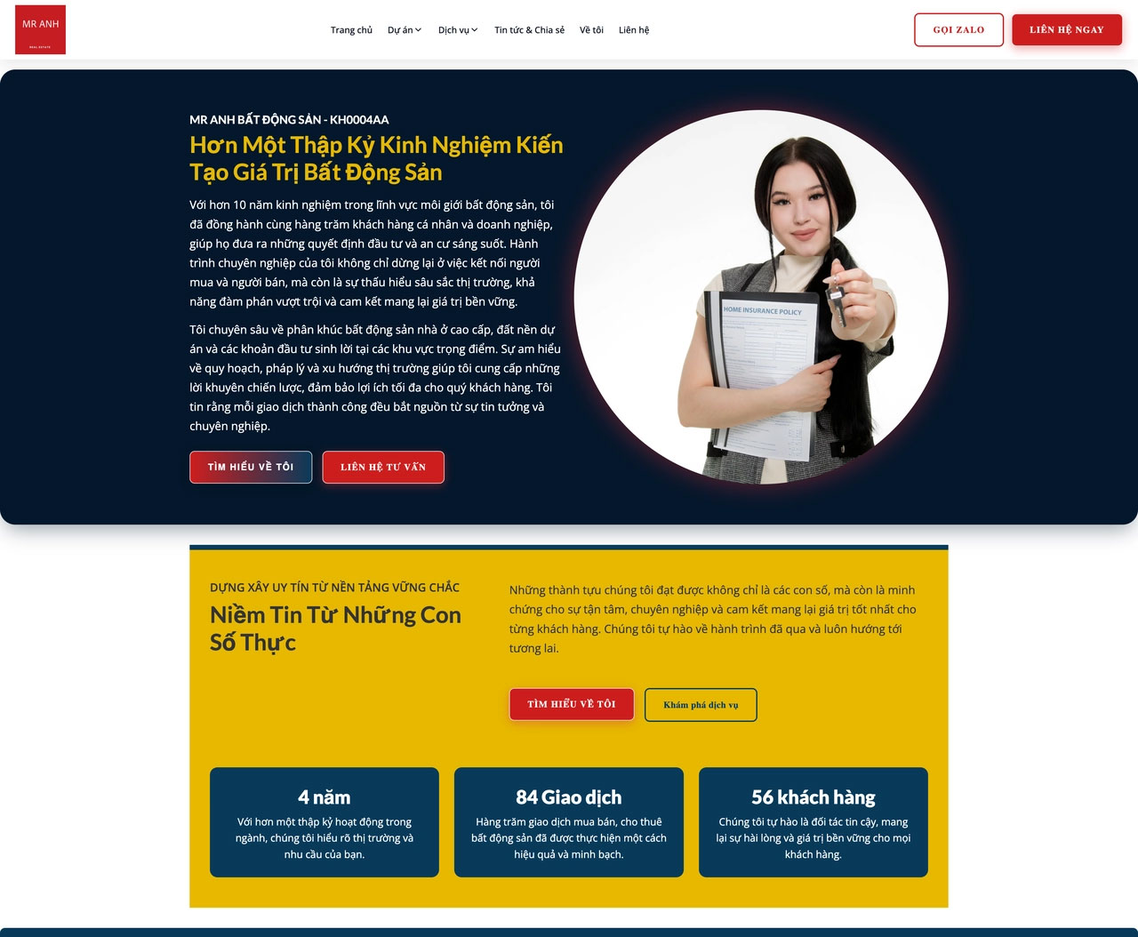 Web site bất động sản do công ty hoặc môi giới cá nhân chuyên phân phối sản phẩm dự án